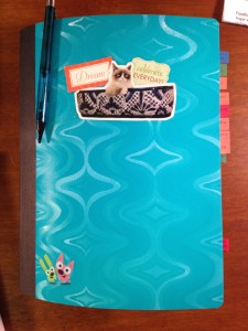 My #NaNoWriMo2015 Notebook. I like color. I like Grumpy Cat. I like Hoops & YoYo.