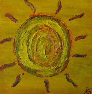 One of my wee sunshine paintings.