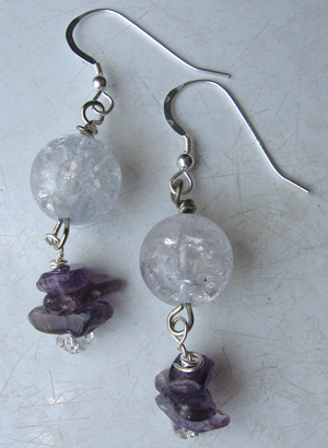 Amethyst & Crystal Earrings