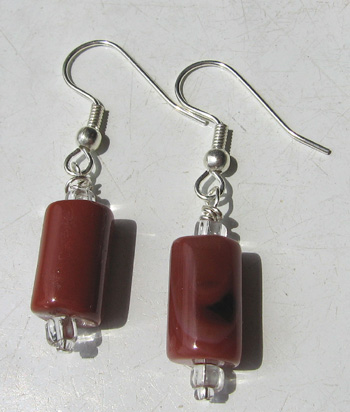 Red Glass Bead Earrings