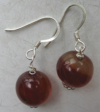 Red Glass Bead Earrings