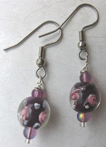 Brown Lampwork Earrings