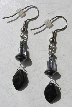 Black Glass Earrings