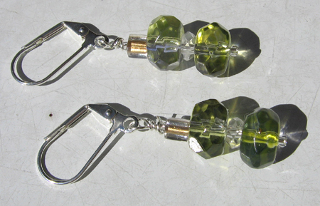 Green Glass Bead Earrings
