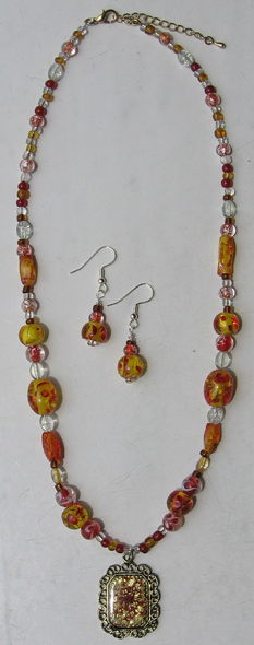 Amber Necklaces & Earrings Set