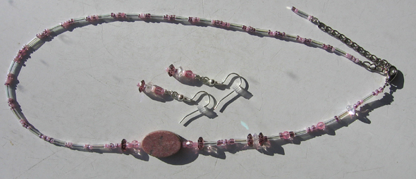 Pink Necklaces & Earrings Set