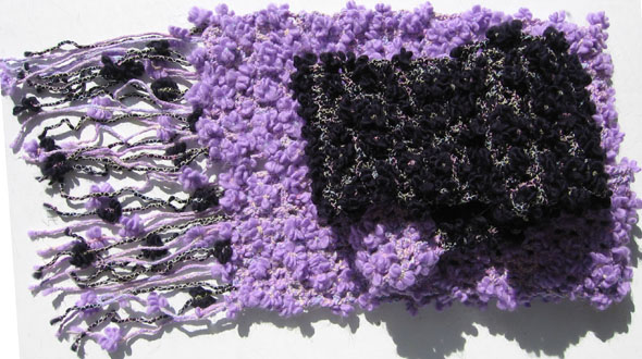 Black & Purple Lazy Daisy Scarf